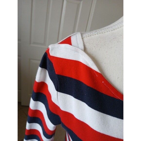 Tommy‎ Hilfiger Womens Blue Striped 3/4 Sleeve Boat Neck Blouse Top XS Nautical - Picture 7 of 15